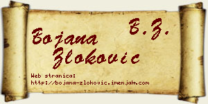 Bojana Zloković vizit kartica